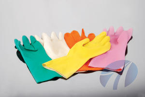 Guantes de látex de manga larga para el hogar, para lavar platos, Palma de goma - Product Image 3