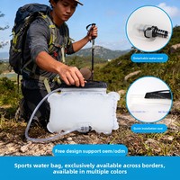 Conteneur d'eau pliable de qualité alimentaire 1,5 L, sac de stockage d'eau pliable en TPU avec robinet pour le camping, la randonnée et les situations d'urgence