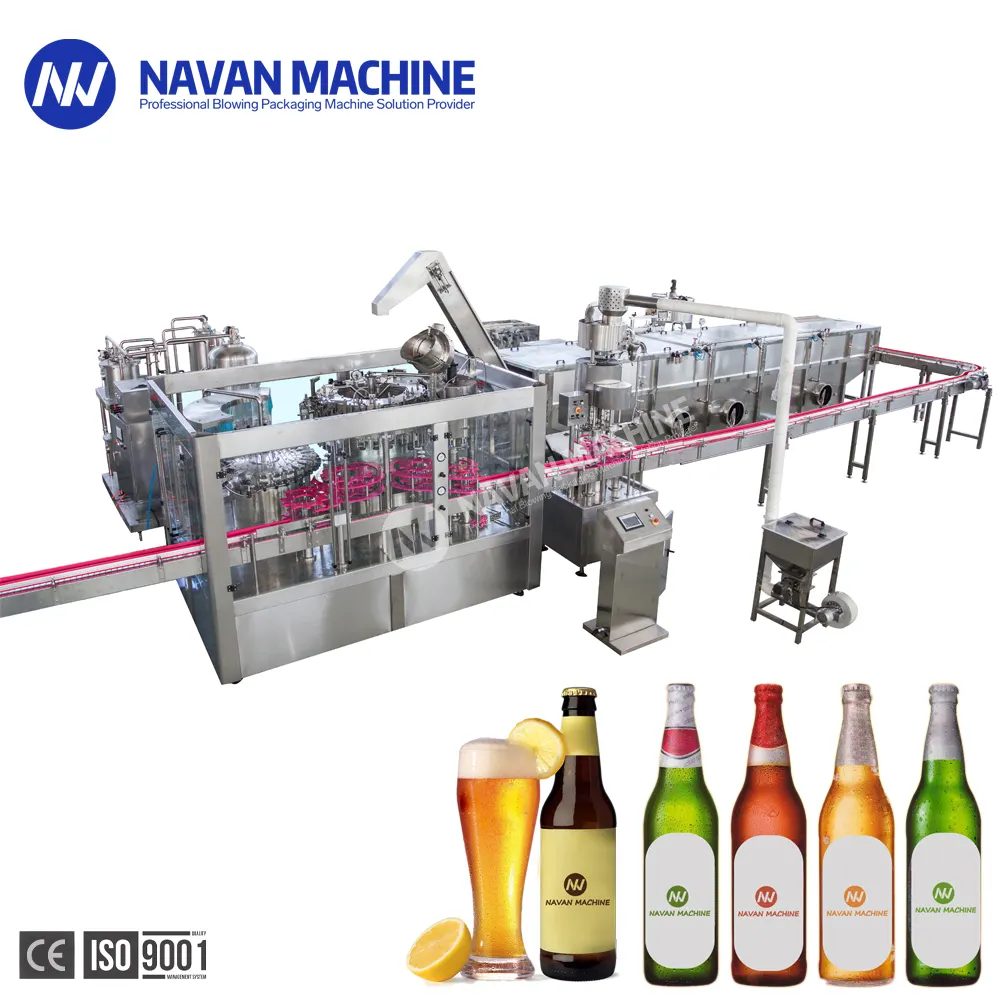 Máquina de enchimento de cerveja, máquina de enchimento de garrafa de vidro automática de vinho, equipamento de processamento de bebidas carbonadas uísque vodka