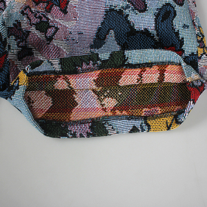 새로운 공장 친환경 힙합 만화 태피스트리 자카드 직조 신축성 미드라이즈 반바지 OEM 서비스 도매 직판 - Product Image 6