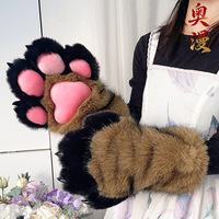 Gants Patte de Chat en Peluche pour Adultes - Costume d'Animal pour Spectacles, Comic Con, Cosplay