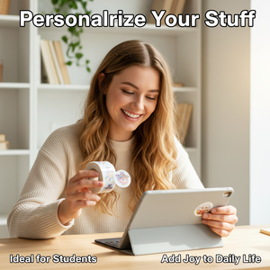 Eco-friendly paper <b>label</b> rolls; customised cute chibi-style character round sticker rolls for handmade food <b>packaging</b> - Product Image 6