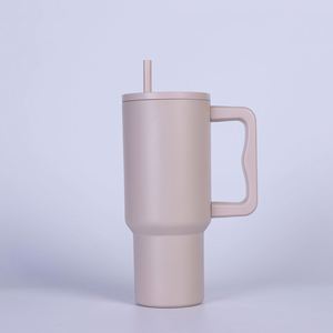 <b>40oz</b> H4.0 <b>Handle</b> Travel Car Mug Vacuum <b>Tumbler</b> Lid Straw Non-Slip ODM OEM Custom Color - Product Image 4