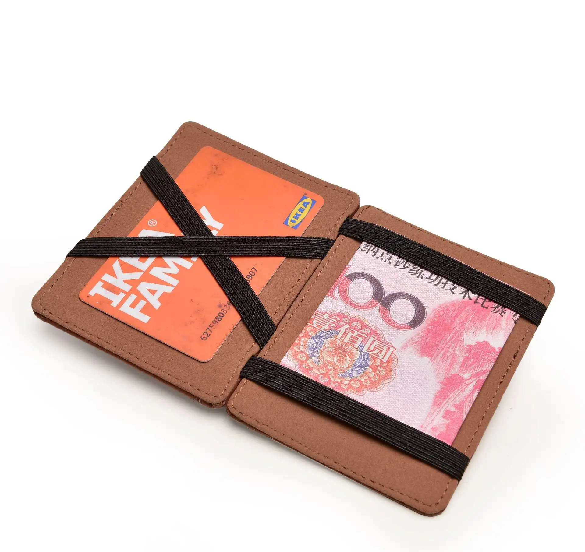 PU sihirli cüzdan kılıf kat çanta minimalist tarzı moda erkekler için avrupa doğal kart tutucu sihirli cüzdan deri