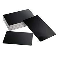 Plaque métallique vierge anti-rouille durable pour carte DIY en aluminium 0,21 mm, format poche portable, découpée, finition noir et or, taille carte de crédit