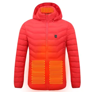 Custom Winter Quality men's Electric USB Heating Down Hoodie Coat Warming Jackets Mens Battery Heated Puffer Jacket for Men