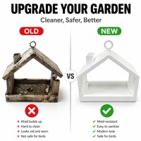 Mangeoire à oiseaux suspendue en forme de maison, à thème animalier, en plastique imprimé en 3D, sans électricité, pour décoration de jardin extérieure
