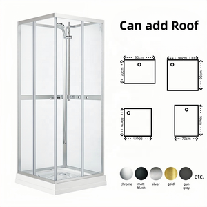Oumeiga Nhiều Kích Thước ABS Khay Vuông Tắm Cabin Tempered Trở Lại Glass 5Mm Độ Dày Chrome Hồ Sơ Phòng Tắm Vòi Sen Tủ - Product Image 1