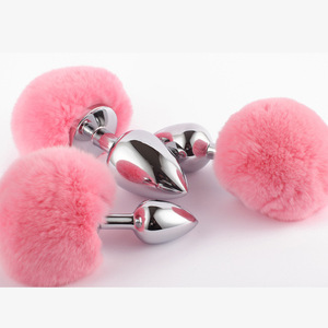 Rabbit Tail Anal <strong>Plug</strong> 4 Color Stainless Steel Fetish Bondage Sex <strong>Female</strong> Bondage Fox Tail <strong>Plugs</strong> <strong>Butt</strong> <strong>Plugs</strong> - Product Image 3