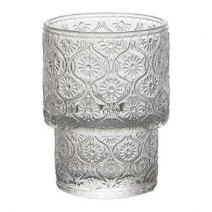 Collection de verres vintage empilables avec texture gaufrée tournesol et glacier, verres à jus et à café étincelants - Product Image 5