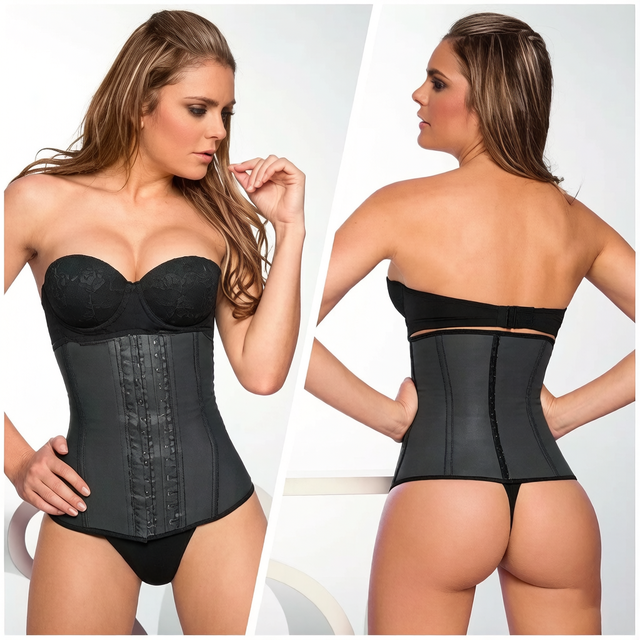 Invisible Waist Trainer Shaper Corset 3 Rows Buckles 9 Steel Bones Gaine Latex Long Torso Waist Cincher Lower Belly Firm Control