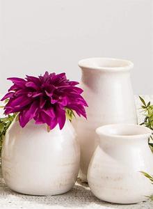 Ceramic Floor Vases Small White Ceramic Vase Set, Rustic White Home Decor, Great for Centerpieces, Kitchen, Office or Living <strong>Roo</strong> - Product Image 3