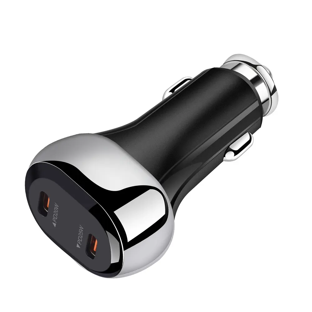 OEM Logo Smart Car Charger Support For iPhone For Samsung For Huawei with Dual USB C Ports 45W Charger