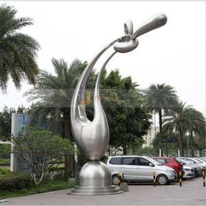 Escultura de Acero Inoxidable Pulido con Acabado Espejo, Estilo Moderno y Abstracto para Decoración de Jardín Exterior, Modelo LL320, Fabricantes, en Venta - Product Image 2