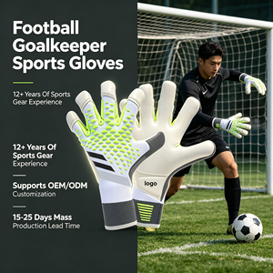 Guantes <span class=keywords><strong>de</strong></span> Portero <span class=keywords><strong>de</strong></span> Fútbol Profesionales Populares <span class=keywords><strong>de</strong></span> Goma para Exteriores, Duraderos, Antideslizantes, con Protección para los Dedos, Personalizados - Product Image 1