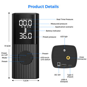 신제품 차량용 무선 타이어 공기 주입기 자전거 배터리 에어 펌프 미니 휴대용 전동 펌프 - Product Image 5