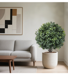 Topiario de boj artificial resistente a los rayos UV, <span class=keywords><strong>plantas</strong></span> al aire libre, arbustos de imitación con pinchos, decoración de porche delantero, arbustos de plástico para exteriores - Product Image 5