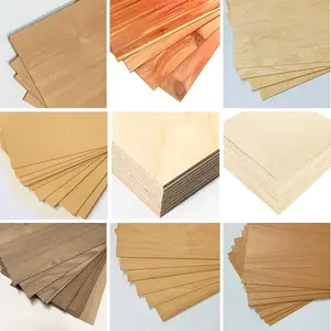 Carta di legno tagliata al laser che produce materie prime noci, acero, ciliegio, compensato personalizzato di legno di ciliegio di pesco