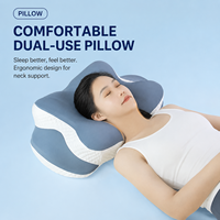 Oreiller cervical ergonomique en mousse à mémoire de forme à récupération lente avec housse respirante amovible et lavable pour le soutien du cou