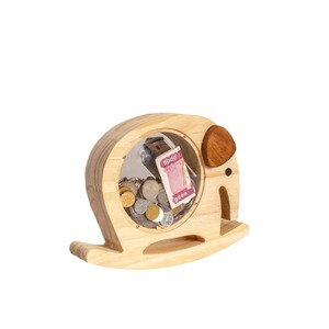 Hucha de madera con forma de elefante, 25x20x5 cm, diseño moderno y sencillo para niños, caja de ahorro de 5 a 7 años - Product Image 5