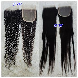 Letsfly - Cierre de Encaje Transparente sin Costuras 4x4, Encaje Suizo Pre-Depilado 10A, Cabello Humano Remy 100% Natural, Extensiones de Cabello Rizado Pixie - Product Image 6