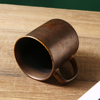 WEIYE tasse à café personnalisée avec Logo or et noir, tasses à café à poignée, tasses à café à Double paroi en porcelaine et céramique