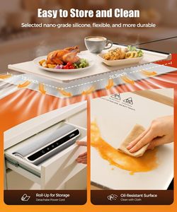Planche à découper carrée en silicone souple, isolante thermiquement, anti-brûlure, pour la maison, plus fine que une feuille de papier - Product Image 2