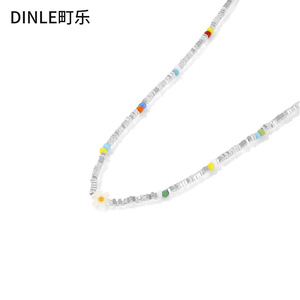Collier en argent perlé pour femme Dinle, chaîne de clavicule colorée, accessoire élégant pour soirée, bijoux de mode légers et luxueux - Product Image 3