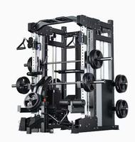 Máquina Smith Profesional Multifuncional, Rack de Sentadillas, Entrenador de Crossover con Cables, Equipo de Gimnasio en Casa