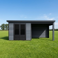 Caseta de Jardín Móvil, Casas de Madera Modernas, Taller Exterior, Sala de Estar, Vidrio Resistente a Impactos, Fácil Instalación