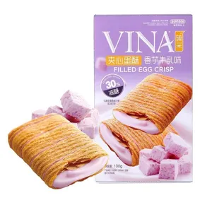 Biscoitos Wafer Franzzi Sanduíche com redução de açúcar Ovo Cheio Crisp Gema De Ovo Salgada Sabor Queijo Biscoitos Petiscos Exóticos