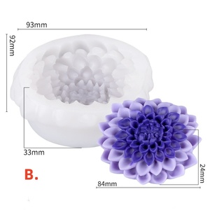 Molde de silicona floral de 4 estilos para velas de rosas, molde de resina para jabón, yeso y aromaterapia, venta al por mayor - Product Image 5