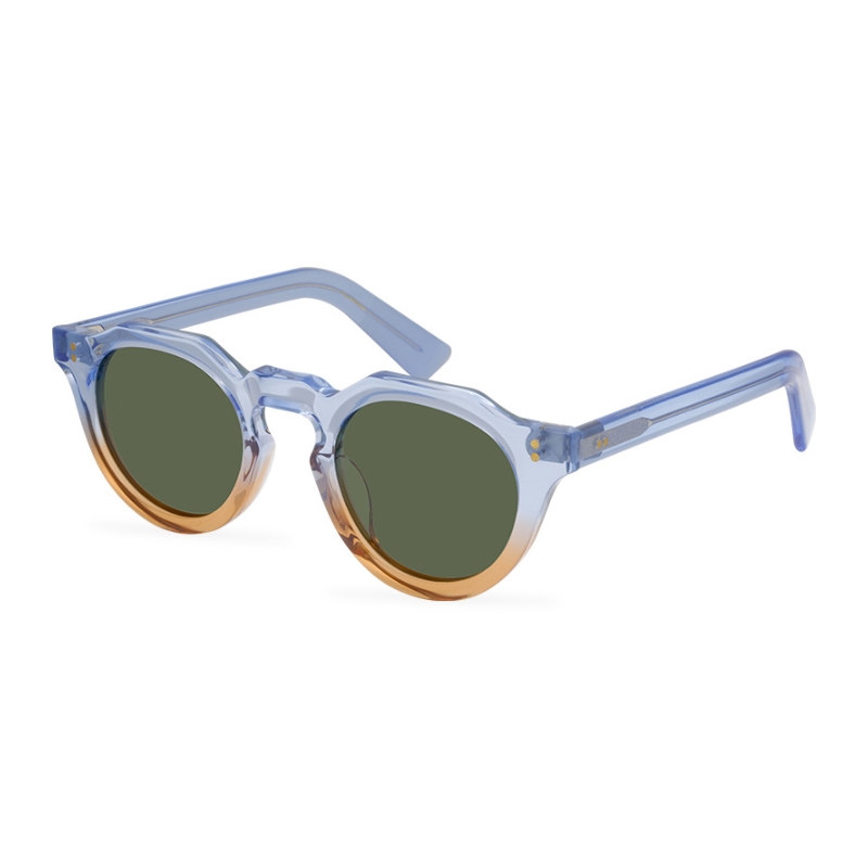 Monture bleue progressive avec verre vert