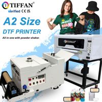 Imprimante DTF A2 42 cm facile à utiliser pour chaussures, chapeaux, t-shirts, coton, nylon, machine DTF 2 en 1 avec secoueur de poudre