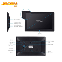 Cadre photo numérique 10,1 pouces 1280P et lecteur MP4 avec lecture vidéo, prise en charge MP3, cadre acrylique, écran IPS, mémoire interne
