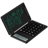 NEWYES Tableau d'écriture manuscrite LCD de 5 pouces Calculatrice pliante à 12 chiffres avec bloc-notes pour le bureau quotidien et basique