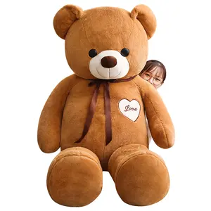 80厘米我爱你情人节礼物毛绒泰迪熊玩具有心和围巾