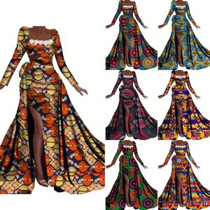 Vestido Étnico Africano con Estampado de Cera, Vestido Largo de Tela de Algodón con Cera, Vestido de Gala - Product Image 1