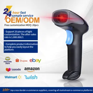 EVAWGIB Cheapest 1D 2D Supermarket Handheld Barcode Scanner Bar Code Reader QR Blue Tooth 2.4G Wireless Wired USB Interface