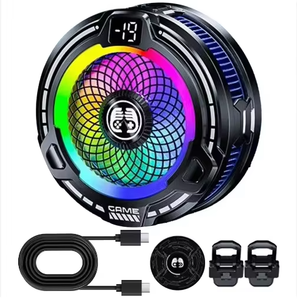 พัดลมระบายความร้อนแบบแม่เหล็กสำหรับโทรศัพท์มือถือ พร้อมไฟ RGB แสดงอุณหภูมิ สำหรับเล่นเกมและไลฟ์สด - Product Image 2