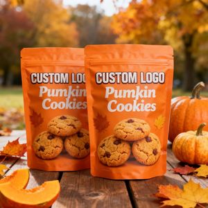 Wholesale Custom Printing Logo Food Grade Plastic Cookie Snack Packaging Bags Moisture Proof Stand up Pouch with Ziplock Bag - Product Image 1