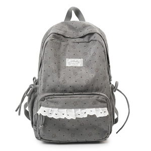Woolen Fabric Casual Style Double Shoulder Design <b>Small</b> Floral Pattern Fresh And Cute Girls <b>Backpack</b> - Product Image 6