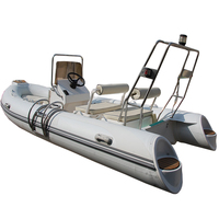 Console de Direction Luxury Deep V Orca, Bateau Semi-Rigide Gonflable Hypalon de 16 Pieds (4,80 m) avec Moteur, Approuvé CE