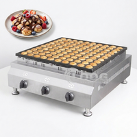 Mesin Pembuat Pancake Belanda Komersial Goodloog 100 Lubang, Pembuat Pancake Mini, Anti Lengket, Grill Poffertjes Gas, Dijual
