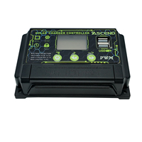 Contrôleur de charge solaire LCD ASCEND FT-S1210/FT-S1220/FT-S1230, entrée max 50V, sortie USB 5V/2A, 12V/24V automatique, PWM 10-30A