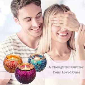 Z regalo 4 paquete diseño <span class=keywords><strong>de</strong></span> mosaico 4,4 Oz <span class=keywords><strong>de</strong></span> cera <span class=keywords><strong>de</strong></span> la soja Natural <span class=keywords><strong>de</strong></span> viaje portátil velas <span class=keywords><strong>de</strong></span> aromaterapia perfecto <span class=keywords><strong>para</strong></span> hija - Product Image 2