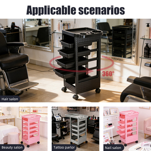 Carrito <span class=keywords><strong>de</strong></span> Salón <span class=keywords><strong>de</strong></span> Belleza Estilo Barbería Moderno con Cajones <span class=keywords><strong>de</strong></span> Plástico para Uso en Salón - Product Image 6