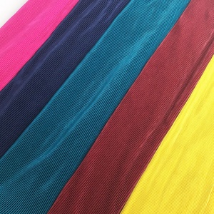 Tela satinada plisada para falda de vestido, textil de buena calidad, elástico brillante, 100% poliéster, venta al por mayor - Product Image 3