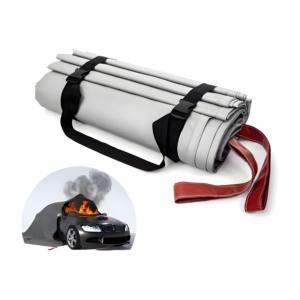 Portátil reutilizable 3M * 3m 10 pies * 10 pies Tamaño pequeño Tela de fibra de vidrio recubierta de silicona Aislamiento térmico Manta de fuego de coche eléctrico - Product Image 1