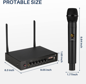 Professional 2-in-1 Dynamic <b>Microphone</b> System Handheld Metal <b>Wireless</b> <b>Microphone</b> Best <b>Microphone</b> for Best Audio Quality - Product Image 6